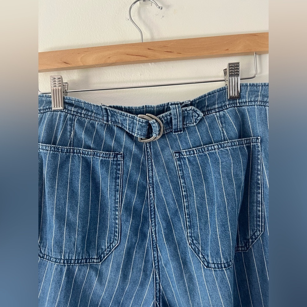 M.i.h Paradise Ultra High-Rise Straight Blue Denim White Striped Jeans Size‎ 27 - Picture 10 of 12